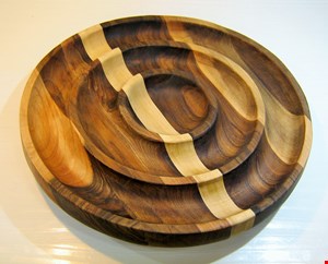 اردو خوری چوبی گرد سه خانه