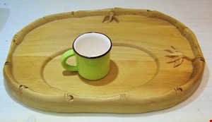 سینی چای و تخته سرو چوبی