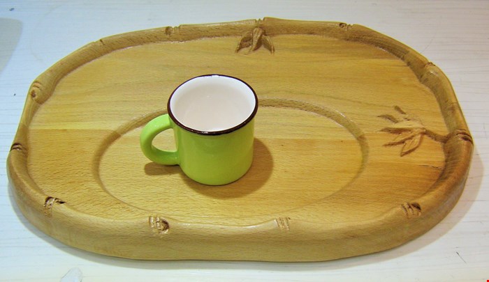 سینی چای و تخته سرو چوبی