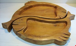اردوخوری ماهی دوتیکه چوبی