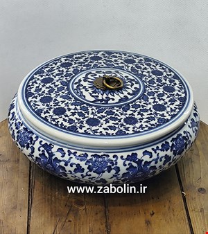ظرف قلم ابی دستگیره برنجی بزرگ