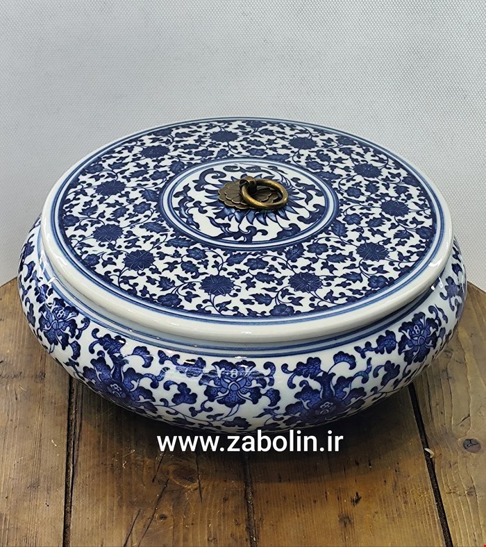 ظرف قلم ابی دستگیره برنجی بزرگ
